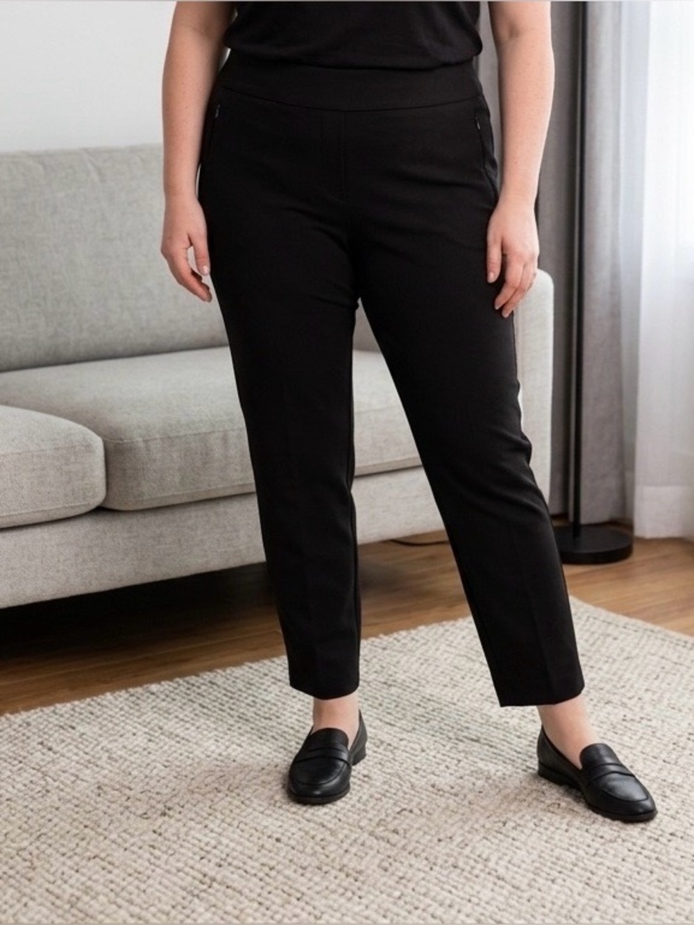 2330 - Korye Black Ponte Trousers - Size 3XL - Professional Pull-On Pants